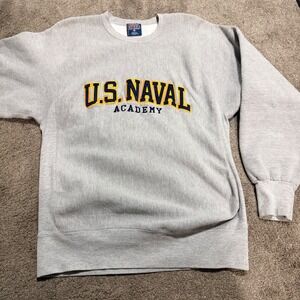MV Sport Pro-Weave US Naval Academy Sweatshirt Gray Crewneck Mens Medium USNA